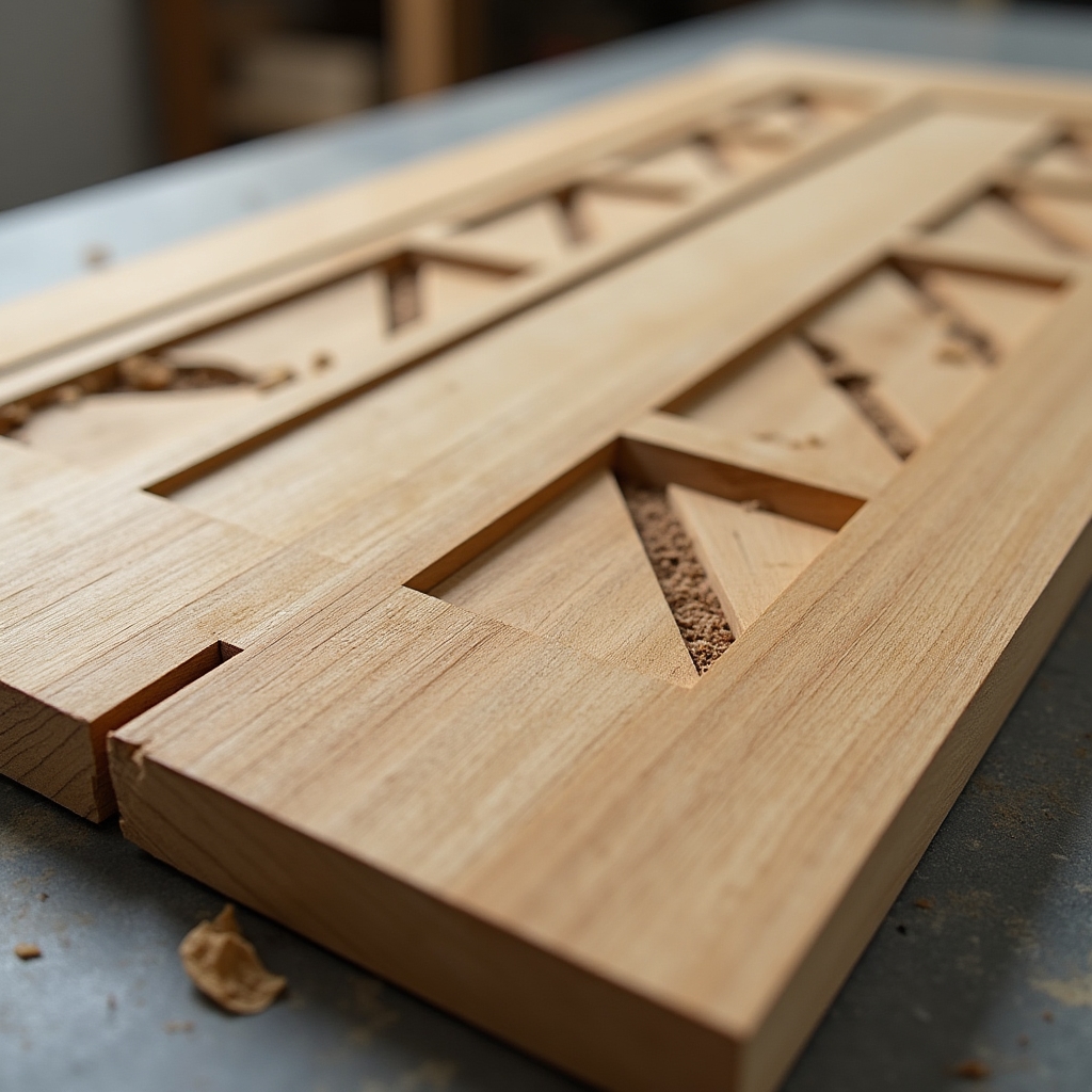 CNC-Gravur in Buchenholz mit feiner Detailarbeit